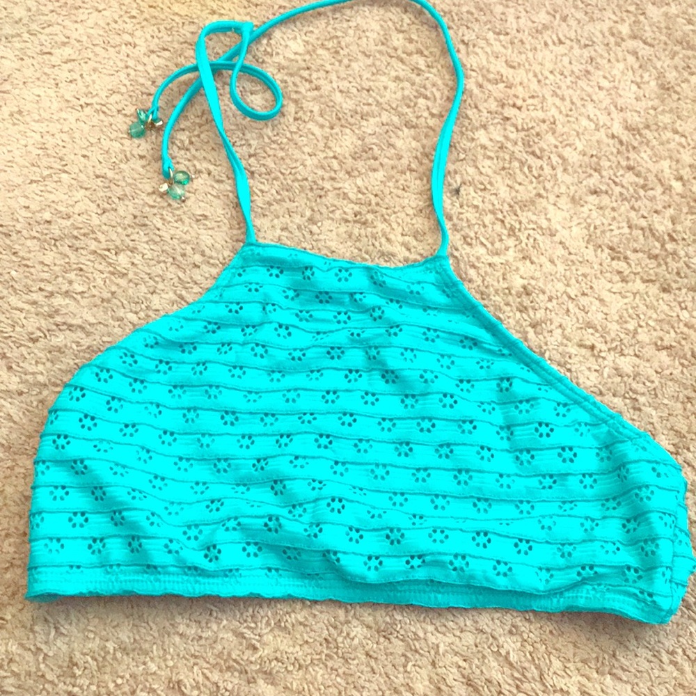 Blue halter top bikini